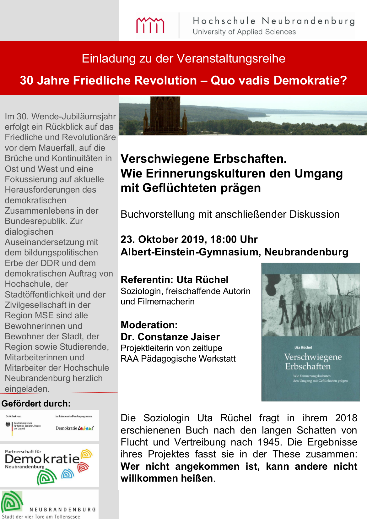 Plakat Vortrag Uta Rüchel